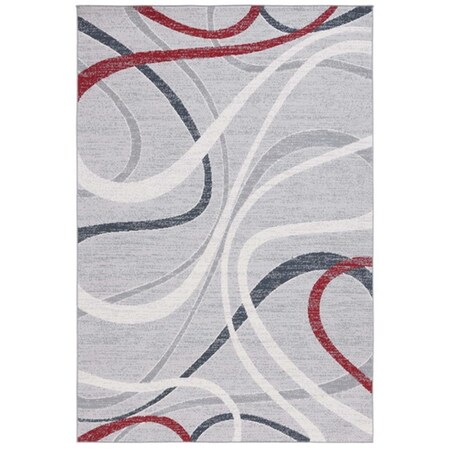 Safavieh 8 x 10 ft. Odyssey Modern Power Loomed Rectangle Area Rug Grey & Red - Ivory ODY812I-8